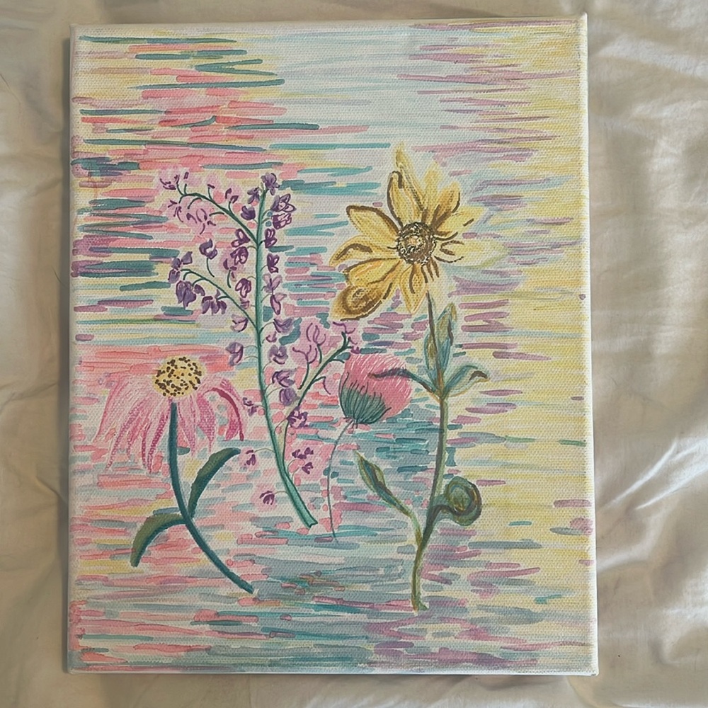 Study of flowers watercolor painting.